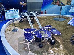 Scale model of the Tianwen-1 lander and Zhurong rover.