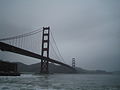 The Golden Gate Bridge before a winter storm