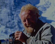 Jack Ives photographing in the Pamirs