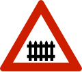 Level crossing with barriers ahead