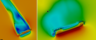 Computer simulation of airflow around Starship