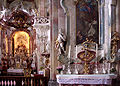 Interior view of the Wallfahrtskirche Birnau with "Honigschlecker" putto (center) in Überlingen, Germany