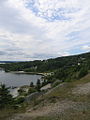 The shoreline of Bras d'Or Lake at Marble Mountain, Inverness Co..