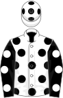 White, black spots, black sleeves, white spots