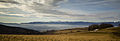 Panorama of Giant Mountains from the north (from Poland) in winter