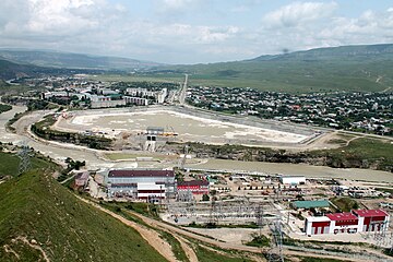 Панорама станционного узла. Нижний бассейн осушен