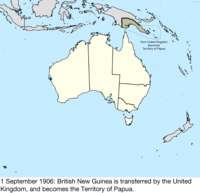 Map of the change to Australia on 1 September 1906