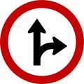 Proceed straight or turn right