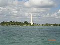 Flagler Memorial Island as seen from a boat on Biscayne Bay