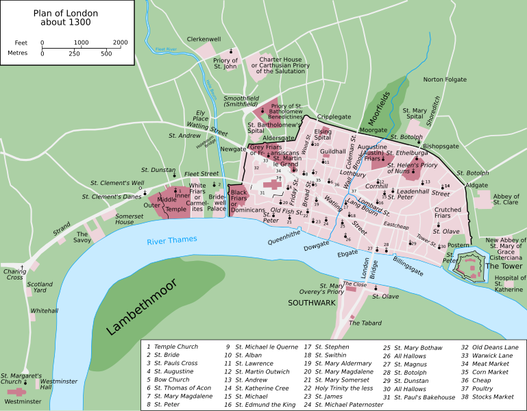 Archivo:Map of London, 1300.svg