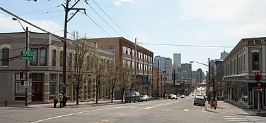 The Old Highland Business District at 15th and Boulder streets