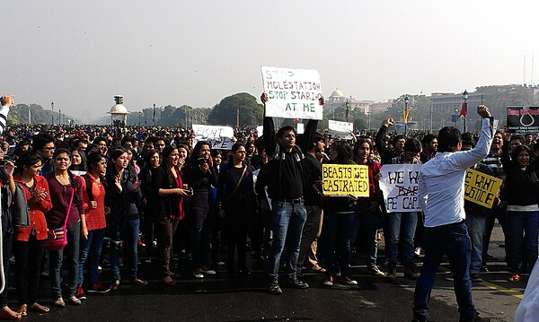 December 22, 2012: a protest centered on the 2012 Delhi gang rape, Raisina Hill / Rajpath, India