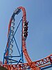 Riding Fahrenheit, located at Hersheypark in Hershey, Pennsylvania.