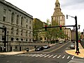 Downtown, behind City Hall (foreground)