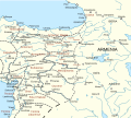 The frontier between the Roman (27 BC-476 AD) and Sasanian Empires (224–651 AD) after the Peace of Acilisene of 384-387 AD.