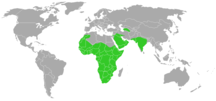 Range of Honey badger (Mellivora capensis)