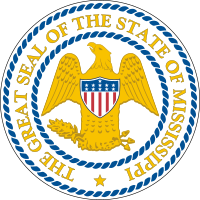 The seal of the State of Mississippi from January 19, 1798 to July 1, 2014.