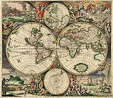 Map of the world produced in 1689 by Gerard van Schagen