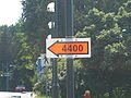 Direction sign to filming location