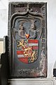 The tombstone for the heart of John IV in the Evangelische Stadtkirche in Dillenburg, 2019.