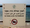 Sign in Israel written in Hebrew (official language), Arabic (widespread language), plus in English.