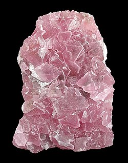 pink globular mass with crystal facets