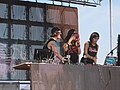 Krewella performing live in May 2012.