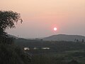 Sunset over Chitravathi river at Puttaparthi