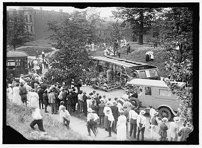 Overturned Street Car around 1919