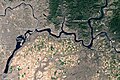 Grand Coulee Dam, Franklin D. Roosevelt Lake and Banks Lake, 1999 Landsat photo