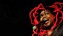 Tshila performing at the Bayimba Festival in Kampala, Uganda