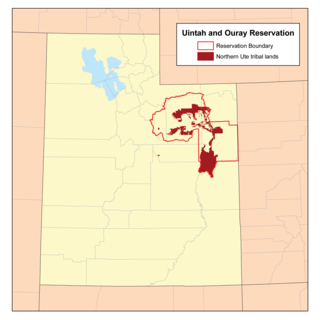 Map of Indian reservation in Utah