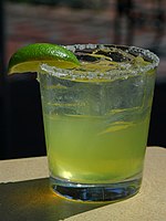 A margarita served in an old fashioned glass