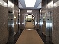 Standard Life Centre plaza level and low-rise elevator bank; looking into the atrium