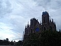 The cathedral at dusk.