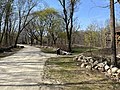 Looking west along Battle Road from the Samuel Hartwell House to Hartwell Tavern