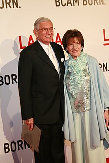 Edith and Eli Broad at a gala hosted by the Los Angeles County Museum of Art in 2008