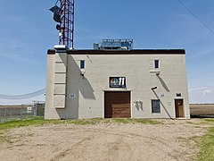 Building at the base of the KVLY-TV tower