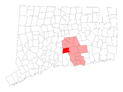 Location within Middlesex County, Connecticut