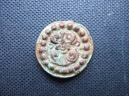 Copper coin of Jishnu Gupta (c. 622-633) of the Nepalese Licchhavi Dynasty. Reverse