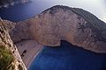 The Shipwreck Beach in the Ionian island of Zakynthos.