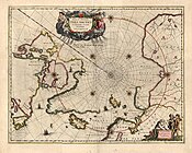 Jan Jansson's map of the "Poli Arctici" from 1644