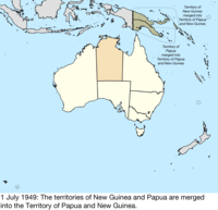 Map of the change to Australia on 1 July 1949