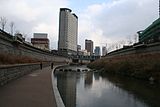 The Cheonggye Stream east of Dongdaemun Market