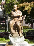 Saint Ignatius statue sits on the Kenna Lawn