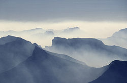 The mountains in August 19, 1988, smoky thanks to the Yellowstone fires of 1988.