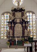 Retablo de la iglesia de San Cosme y San Damián en Stade, de Christian Precht[174]​ (1677), una iglesia luterana.