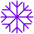 A simplified depiction of snowflake of purple color, similar to that of the Tor Project main color