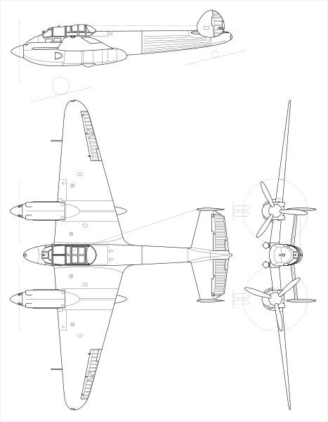 Файл:Yakolev Yak-2 3-view.svg