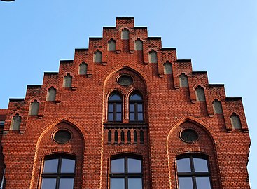 Detail of crow-stepped gable